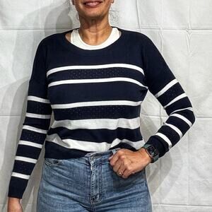 Gap Navy Striped Oversized Sweater Sz XS